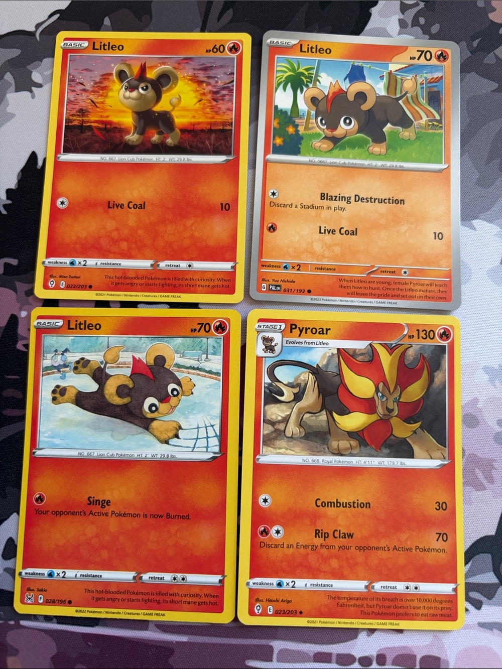 Litleo & Pyroar Evolution Collection Lot | 4 Pokémon Cards | ✨5/$25✨